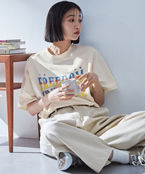 ロードオブザリング ウォッシュ加工オーバーサイズTシャツ MONO-MART tシャツ ヴィンテージ加工ツアーグラフィックデザイン