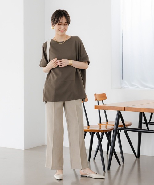 Elura（エルーラ） ブラウス シャツ 半袖 サラサラリラクシーTブラウス