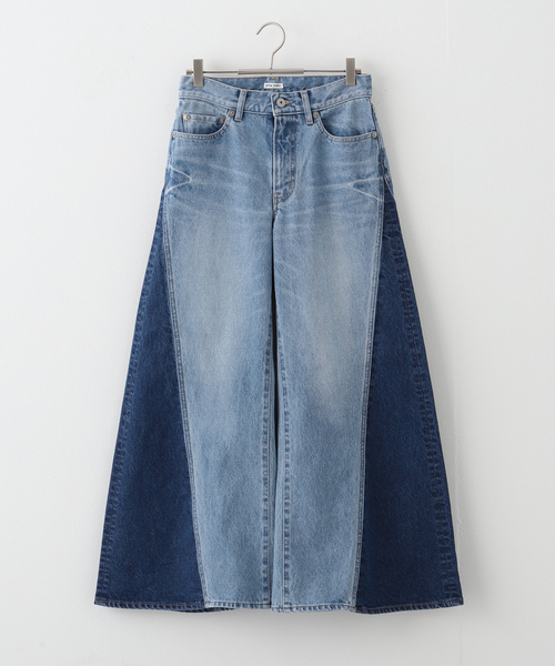 ジーンズ デニム デニムパンツ 「INSCRIRE /アンスクリア」Patch Super Loose Flare Denim：デニム レディース