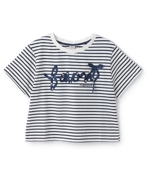 メゾピアノ新品新作タグ付き【接触冷感】リボンロゴTシャツ150 ニコ☆プチ・Cuugal掲載】【接触冷感】リボンロゴTシャツ（T