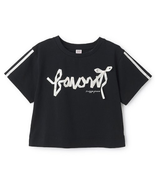 メゾピアノ新品新作タグ付き【接触冷感】リボンロゴTシャツ150
