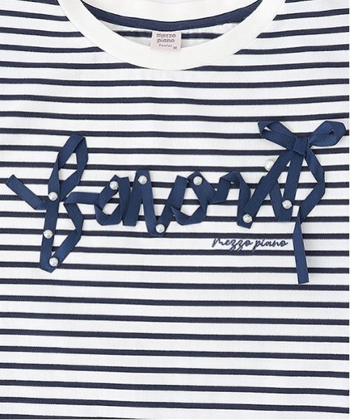メゾピアノ新品新作タグ付き【接触冷感】リボンロゴTシャツ150 ニコ☆プチ・Cuugal掲載】【接触冷感】リボンロゴTシャツ（T