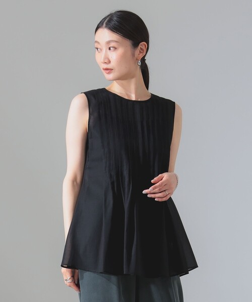Demi-Luxe BEAMS ブラウス シャツ コットンボイル ピンタック