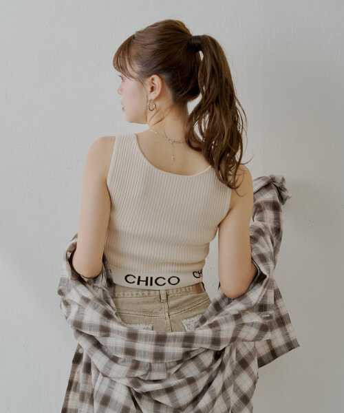 Chico タンクトップ ノースリーブ 「WEB限定/REVIVAL」裾ロゴ