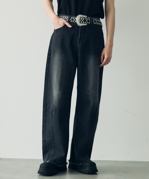 Shoowtime（ショウタイム） ジーンズ Wide curve denim pants with