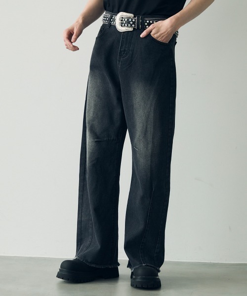 Shoowtime（ショウタイム） ジーンズ Wide curve denim pants with