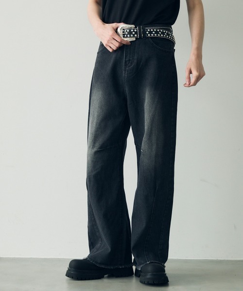 Shoowtime（ショウタイム） ジーンズ Wide curve denim pants with