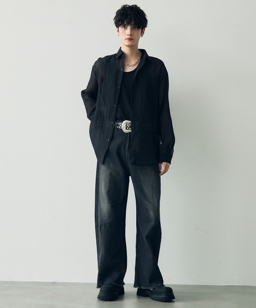 Shoowtime（ショウタイム） ジーンズ Wide curve denim pants with