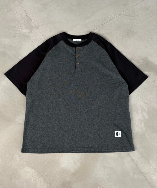 ヘンリーネック tシャツ 「EPNK」Raglan henry neck tee / ラグラン