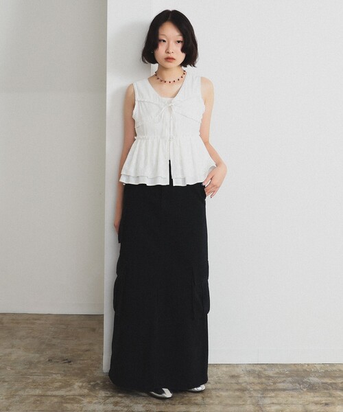 Ray BEAMS（レイ ビームス） ブラウス シャツ レース ペプラム