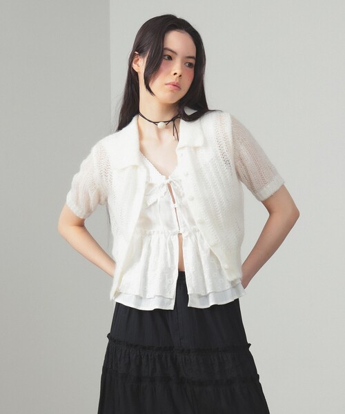 新品未使用タグ付き　Ray Beams レースペプラムノースリーブシャツ Ray BEAMS（レイ ビームス） ブラウス シャツ レース ペプラム