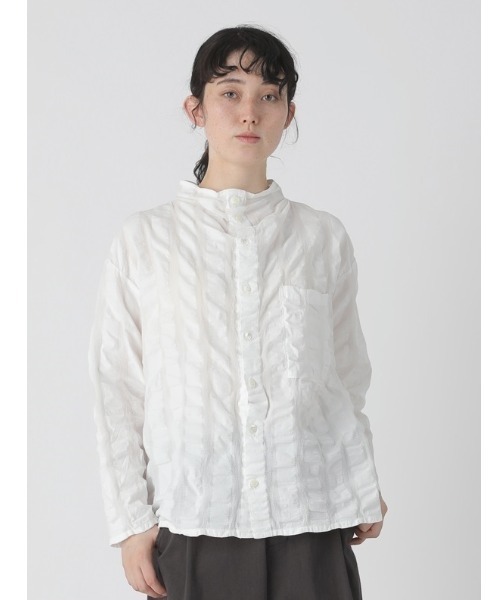 「Plantation」 長袖ブラウス M size ホワイト レディース
