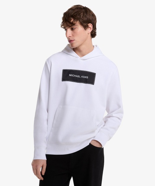 KORS オーガニックコットンブレンド ジップアップ パーカー 公式アウトレット】ロゴプリント コットンブレンド クロップ ジップ