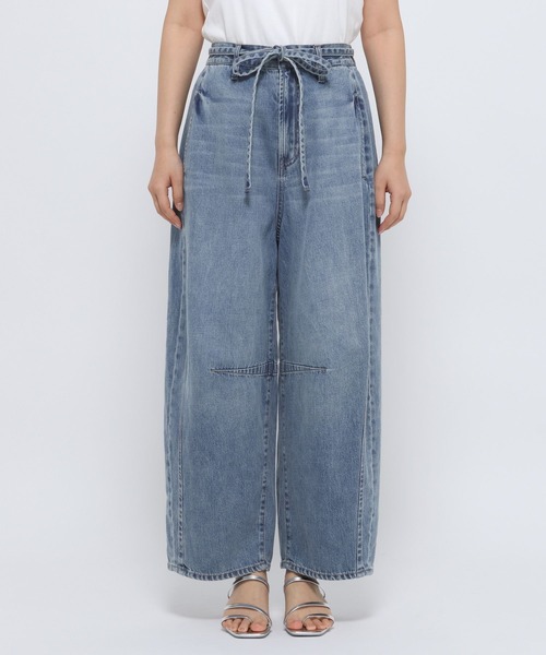 「LOWRYS FARM」 加工デニムパンツ LARGE グレー レディース
