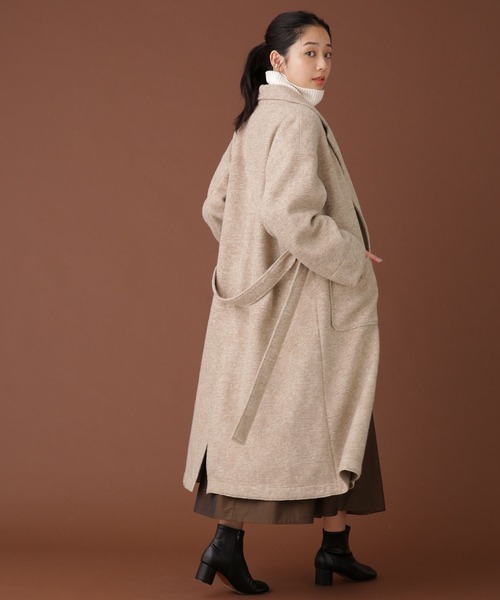 「NANO universe」 チェスターコート 36 ベージュ レディース_画像2