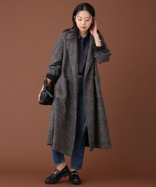 「NANO universe」 チェスターコート 36 ベージュ レディース_画像4