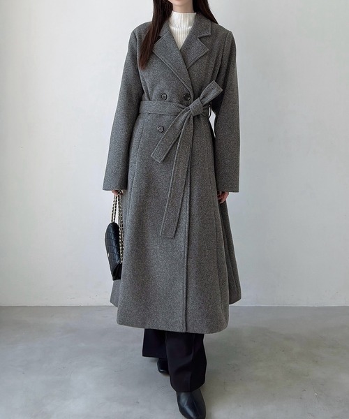 新品未使用✨️DES PRÉS ウールダブルボタン ロングコート 40 Meiru コート チェスターコート ダブルボタンフレアロングチェスター