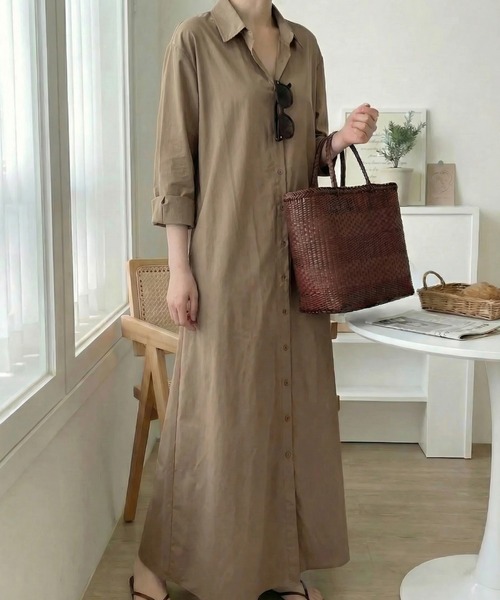 cammie ワンピース Aラインロングシャツワンピース : ZOZOTOWN Yahoo
