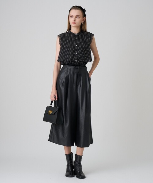 ANAYI（アナイ） ブラウス シャツ ドットプリントシフォンノースリーブ