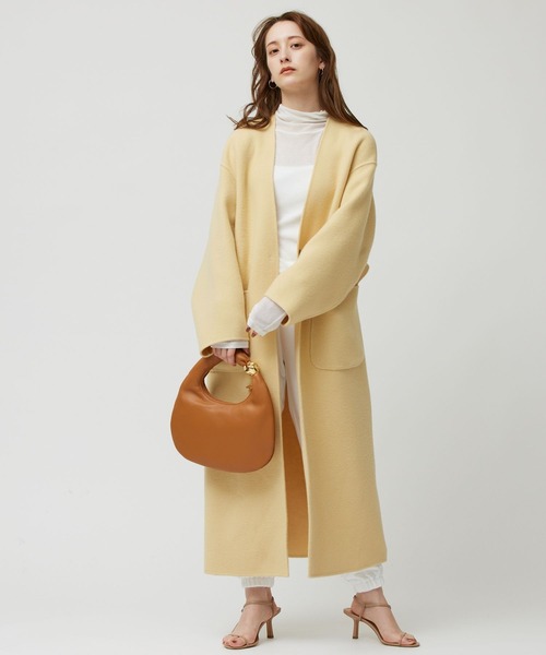 「BABYLONE」 ノーカラーコート フリー アイボリー レディース_画像2