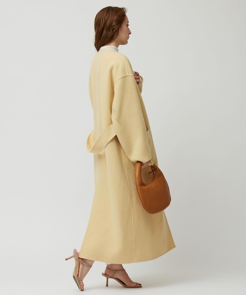 「BABYLONE」 ノーカラーコート フリー アイボリー レディース_画像4