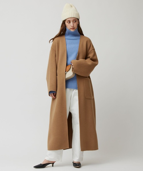 「BABYLONE」 ノーカラーコート フリー アイボリー レディース_画像7