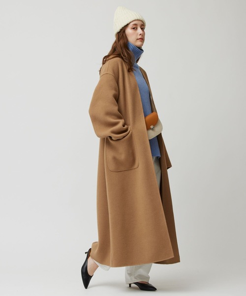 「BABYLONE」 ノーカラーコート フリー アイボリー レディース_画像9