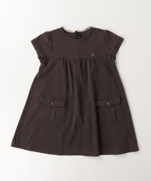 BURBERRY（バーバリー） 「KIDS」刺繍半袖ワンピース - グレー キッズ