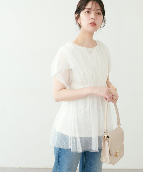 「natural couture」 半袖ブラウス FREE ブラック レディース_画像4