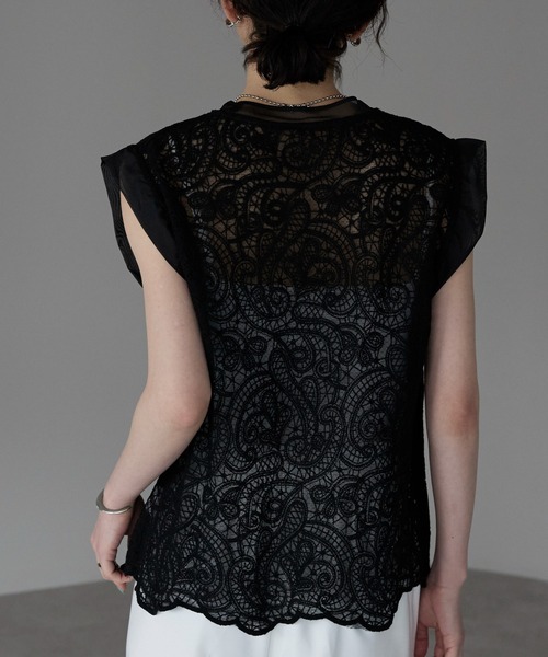 「each」 半袖ブラウス FREE ブラック レディース_画像4