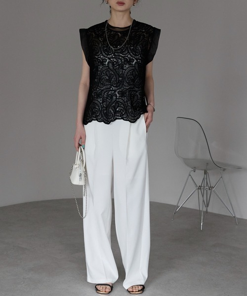 「each」 半袖ブラウス FREE ブラック レディース_画像5