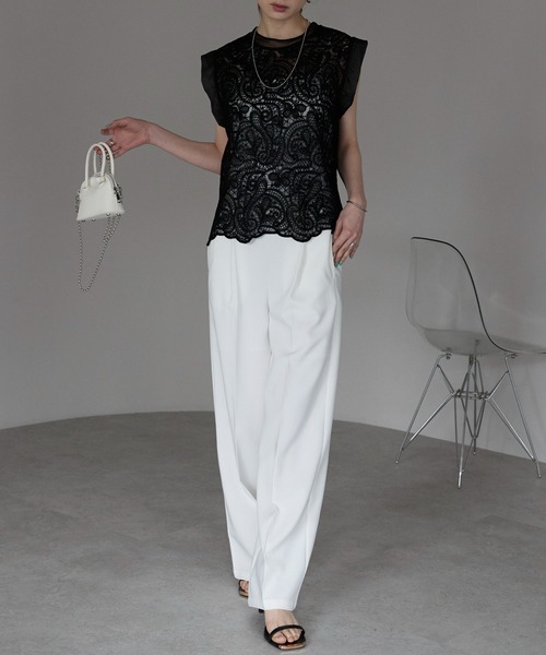 「each」 半袖ブラウス FREE ブラック レディース_画像7