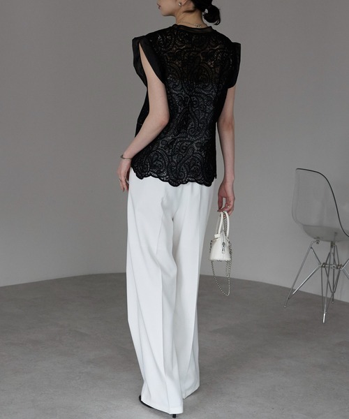 「each」 半袖ブラウス FREE ブラック レディース_画像9