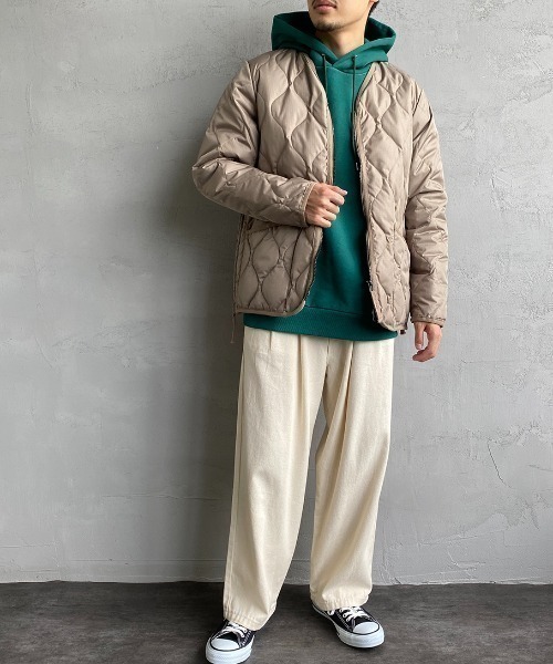 ●早い者勝ち●【TAION 】Vネックキルティングダウンジャケット オリーブXL ○早い者勝ち○【TAION 】Vネックキルティングダウンジャケット