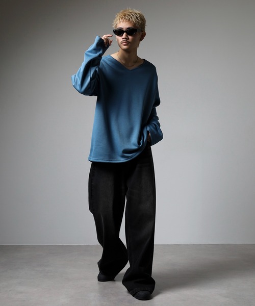 revertical tシャツ 裾ドローコード付きVネックT メンズ レディース