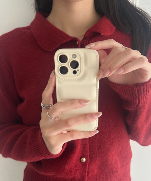 スマホケース 「iPhone13~iPhone16対応」ダウン風デザインスマホケース