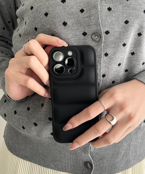 スマホケース 「iPhone13~iPhone16対応」ダウン風デザインスマホケース