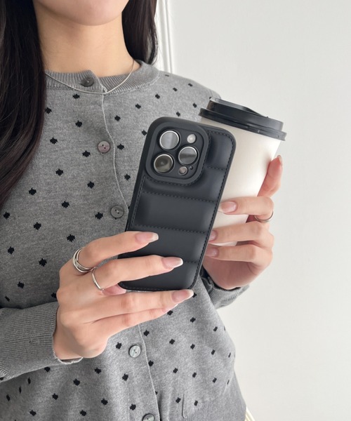 スマホケース 「iPhone13~iPhone16対応」ダウン風デザインスマホケース
