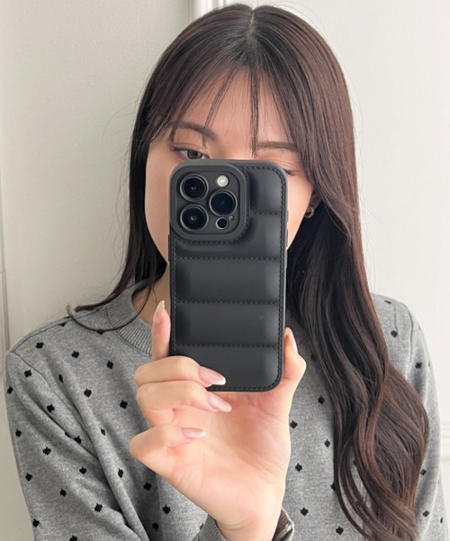 スマホケース 「iPhone13~iPhone16対応」ダウン風デザインスマホケース