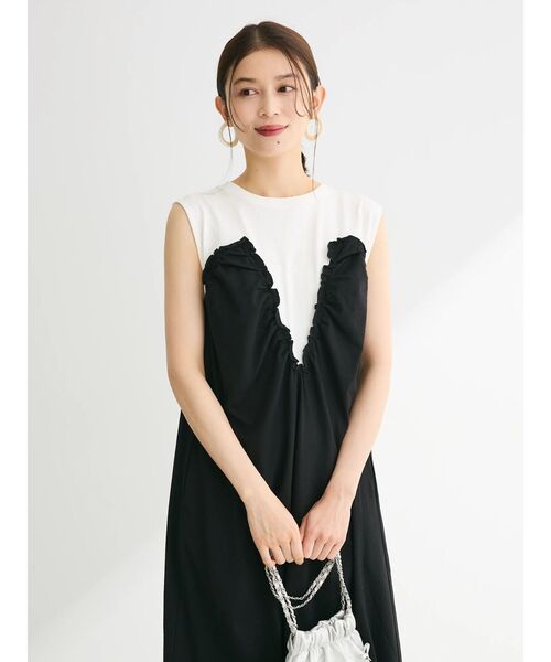 「Sugar spoon」 ノースリーブワンピース FREE チャコールグレー レディース_画像8