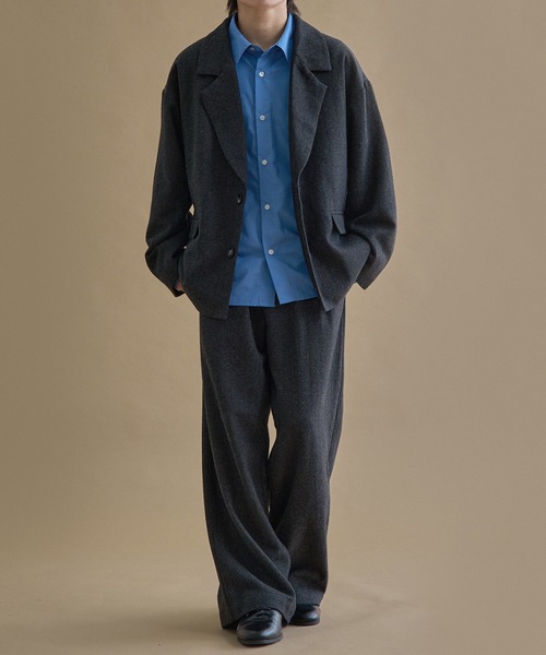 epnok スラックス ヘリンボーンセミワイドスラックス メンズ