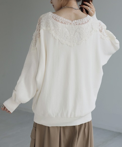 「HUG.U」 長袖ニット FREE グレー レディース_画像3