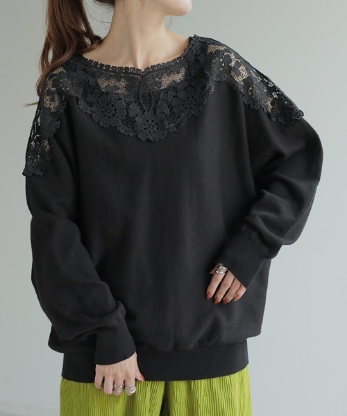 「HUG.U」 長袖ニット FREE グレー レディース_画像4