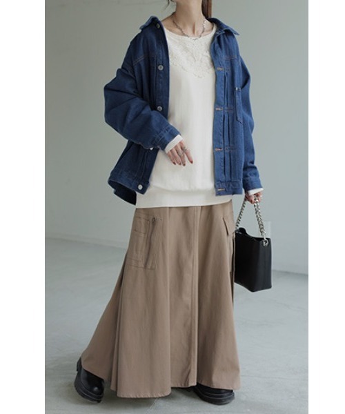 「HUG.U」 長袖ニット FREE グレー レディース_画像8