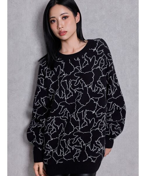 GYDA（ジェイダ） ニット セーター BUNNY patternニットトップス