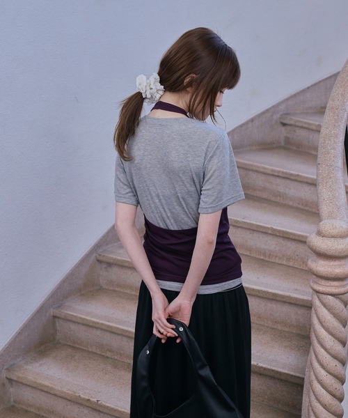 Unblend tシャツ 半袖 「Unblend」2セット レイヤード シアー