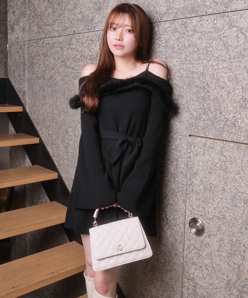 「LIPSERVICE」 ニットワンピース FREE アイボリー レディース_画像2