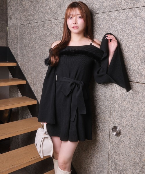 「LIPSERVICE」 ニットワンピース FREE アイボリー レディース_画像3