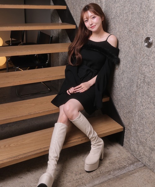 「LIPSERVICE」 ニットワンピース FREE アイボリー レディース_画像8