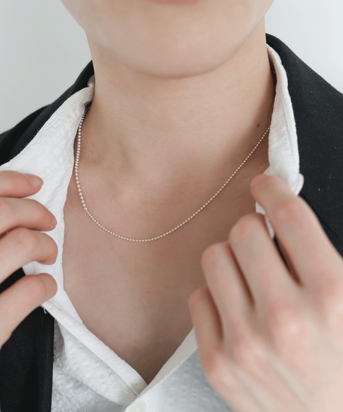 TEN. ネックレス SILVER925 ボールチェーンコンビネックレス 50cm